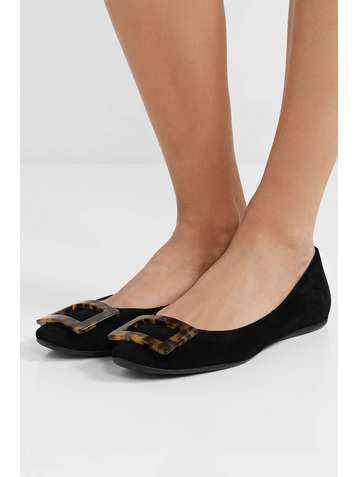ROGER VIVIER Gommette Ballerinas aus Veloursleder mit Schnalle