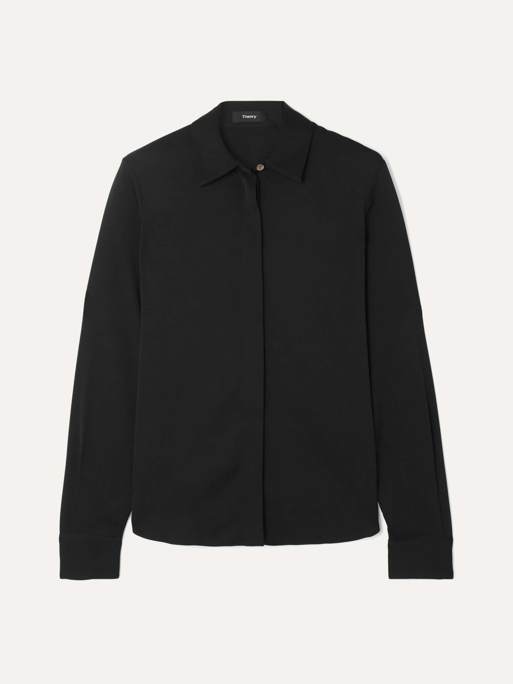 Black Silk-blend shirt | THEORY | NET-A 