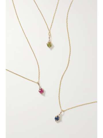 STONE AND STRAND Collier en or à pierres multiples Birthstone