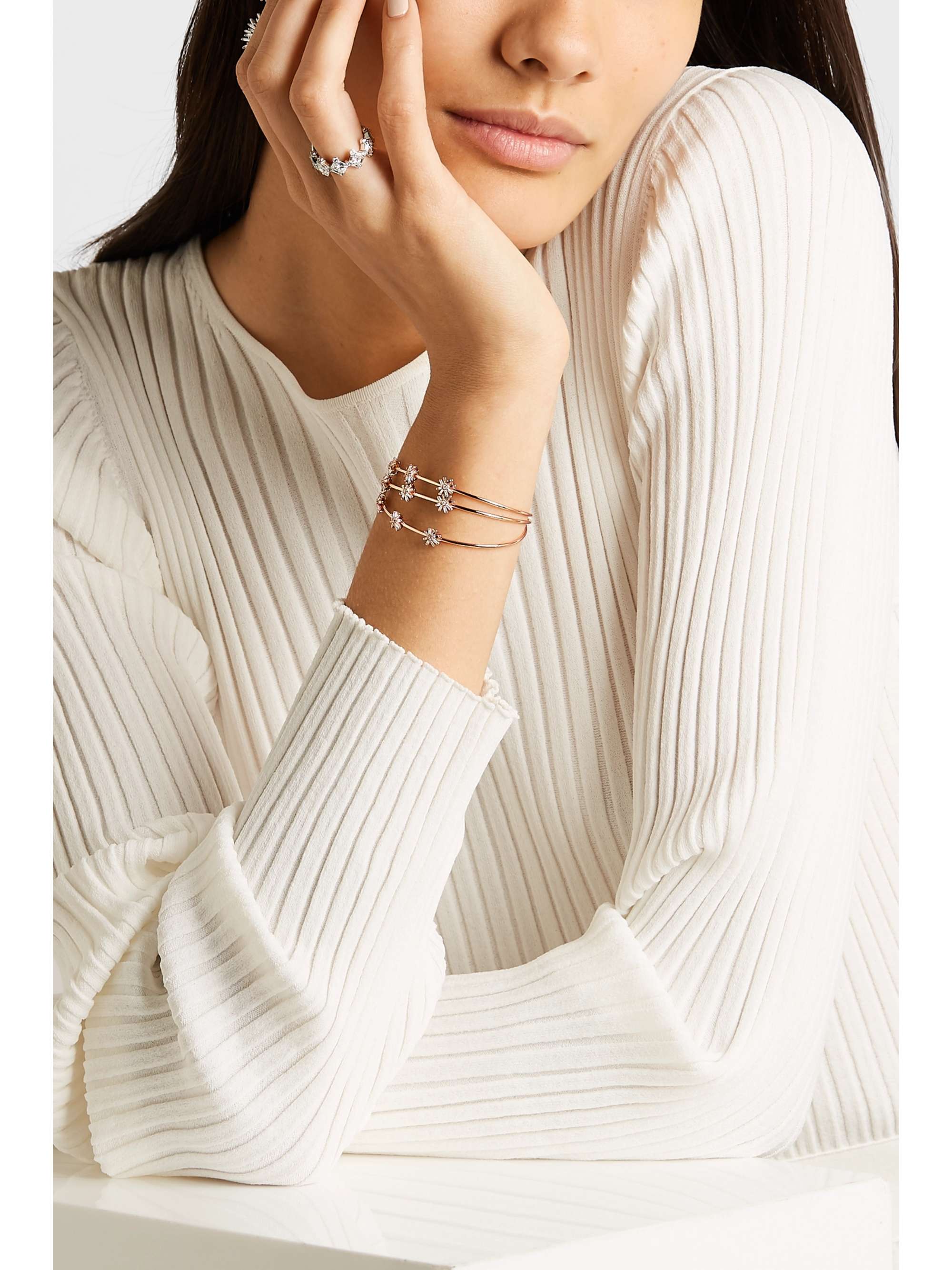 SUZANNE KALAN 18-karat rose gold diamond cuff