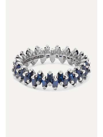 SUZANNE KALAN 18-karat white gold sapphire ring