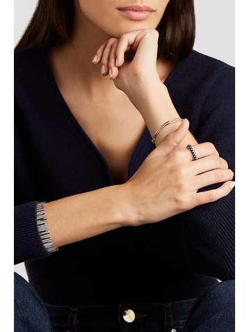 SUZANNE KALAN 18-karat white gold sapphire ring