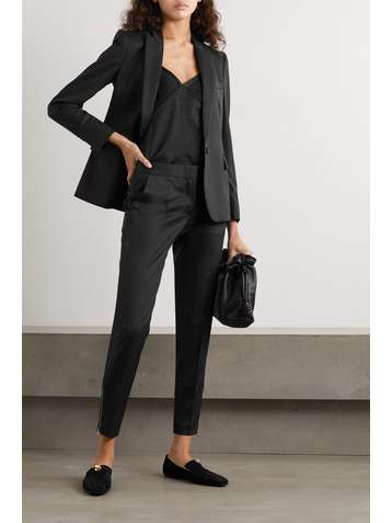 STELLA MCCARTNEY Vivian zip-detailed wool-twill straight-leg pants