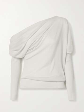 TOM FORD One-shoulder cashmere and silk-blend sweater