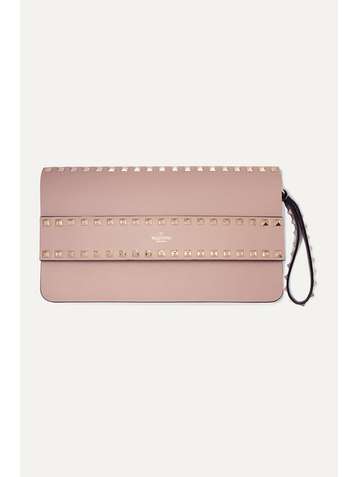VALENTINO Pochette en cuir Rockstud Valentino Garavani