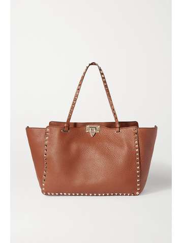 VALENTINO Valentino Garavani Rockstud medium textured-leather tote