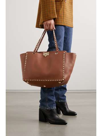 VALENTINO Valentino Garavani Rockstud medium textured-leather tote