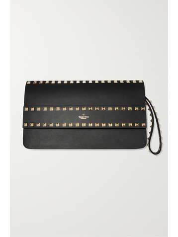 VALENTINO Pochette en cuir Rockstud Valentino Garavani