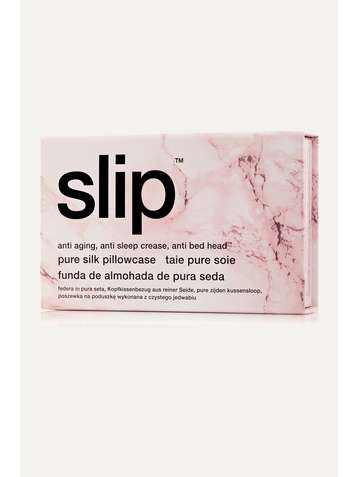 SLIP Embroidered marbled silk queen pillowcase