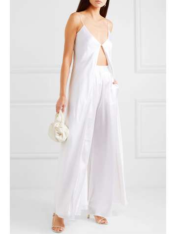 MICHAEL LO SORDO Belle silk-satin wide-leg pants