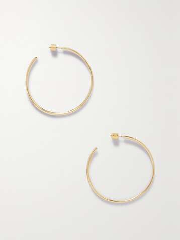 JENNIFER FISHER 2" Thread gold-plated hoop earrings