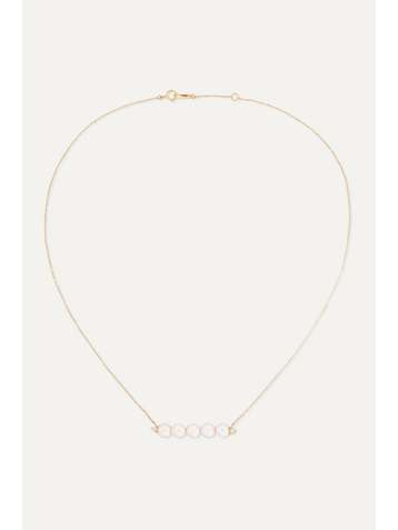 MIZUKI 14-karat gold, pearl and diamond necklace