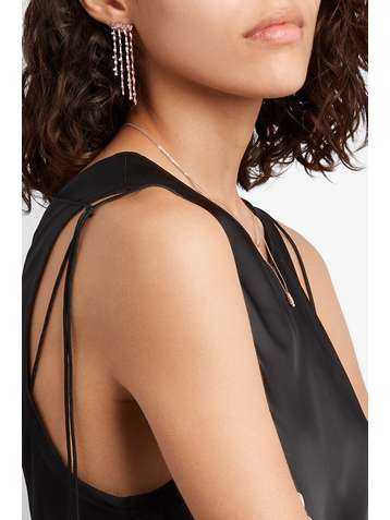 SUZANNE KALAN 18-karat rose gold diamond earrings