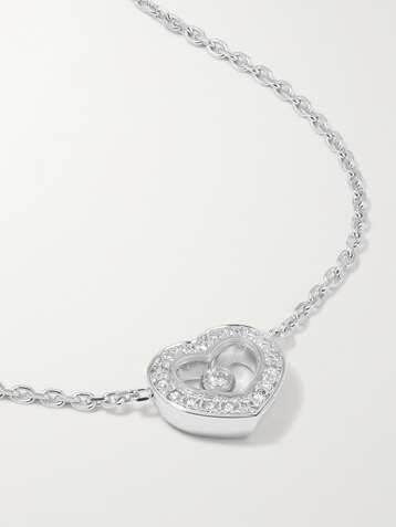 CHOPARD + NET SUSTAIN Happy Diamonds Kette aus 18 Karat Weißgold mit Diamanten