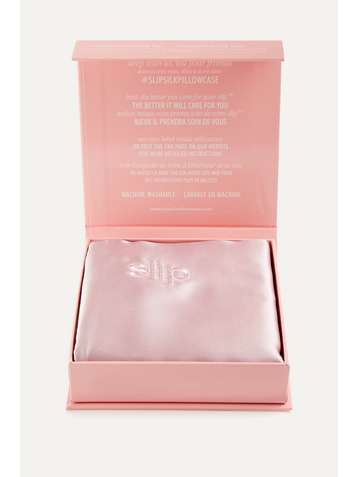 SLIP Embroidered silk-satin Euro sham pillow