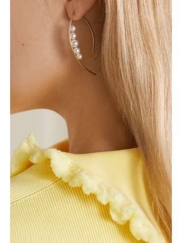 MIZUKI 14-karat gold pearl earrings