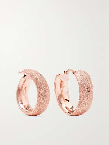 CAROLINA BUCCI Florentine 18-karat rose gold hoop earrings