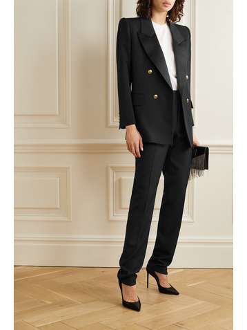 SAINT LAURENT Wool-gabardine slim-leg pants