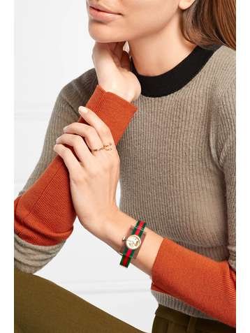 GUCCI Plexiglas and gold-tone watch