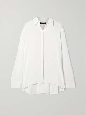 THE ROW Carla pleated chiffon blouse