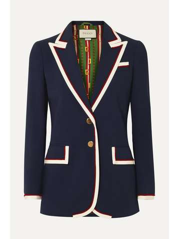 GUCCI Grosgrain-trimmed cady blazer