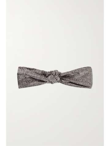 SLIP Knot leopard-print silk headband