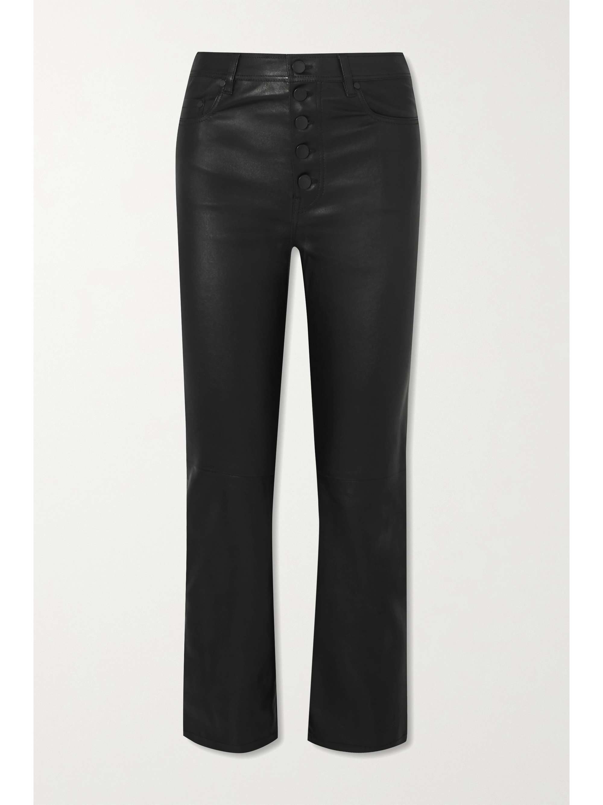 Black Den cropped leather straight-leg 