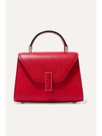 VALEXTRA Iside micro Schultertasche aus strukturiertem Leder