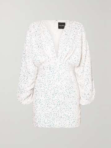 RETROFÊTE Aubrielle sequined chiffon mini dress