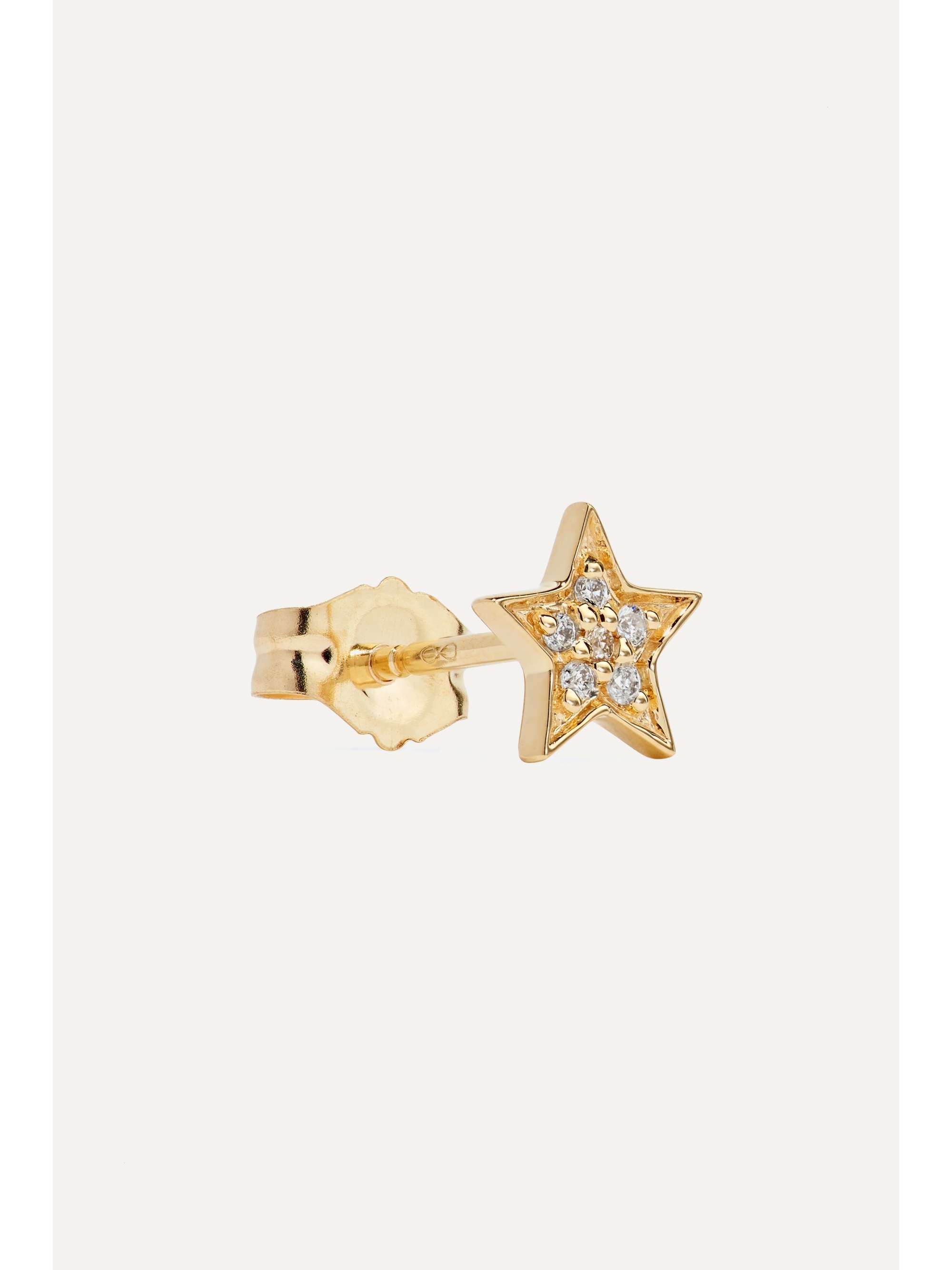 ANDREA FOHRMAN Mini Star 14-karat gold diamond earring