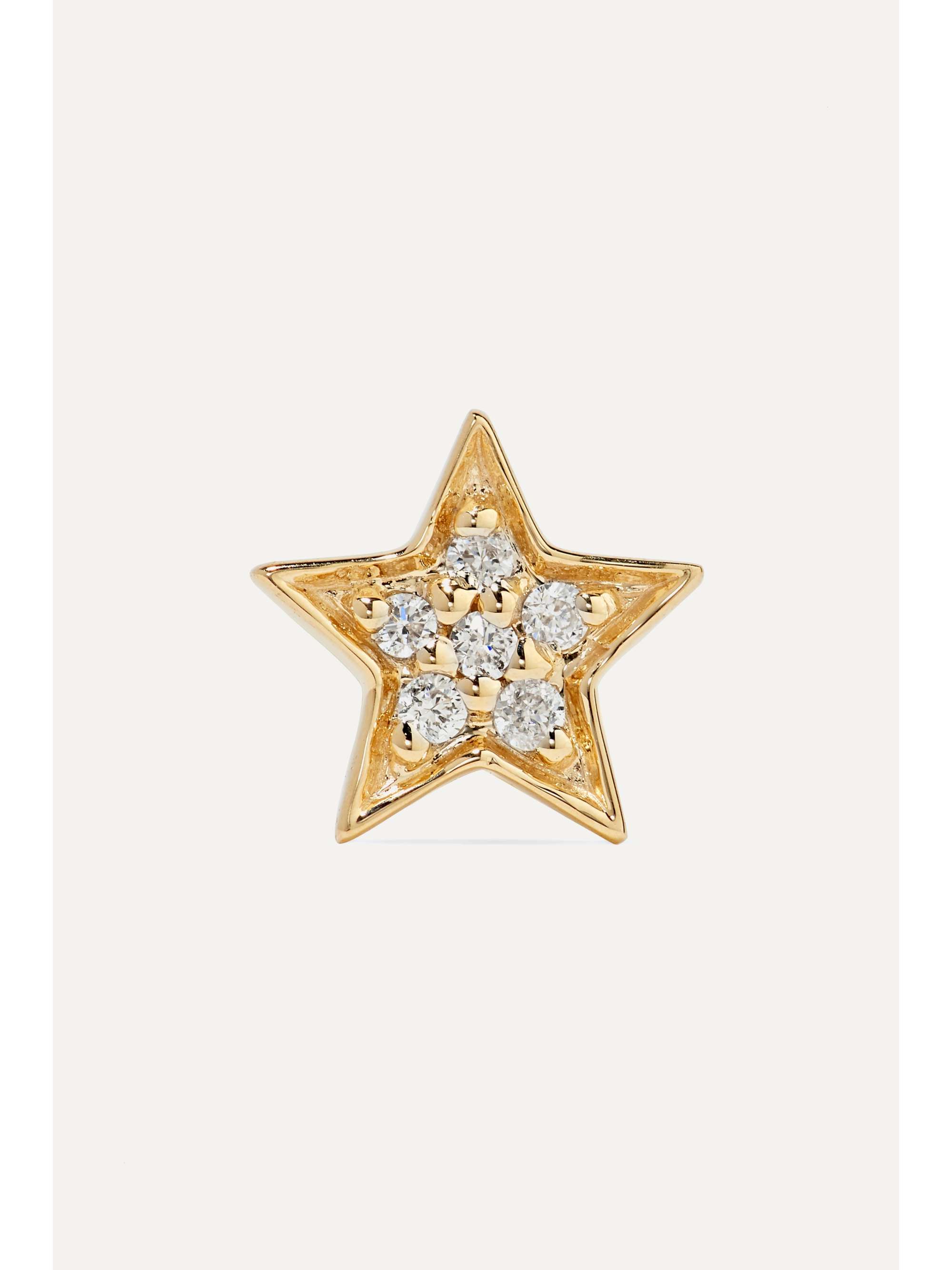 ANDREA FOHRMAN Mini Star 14-karat gold diamond earring