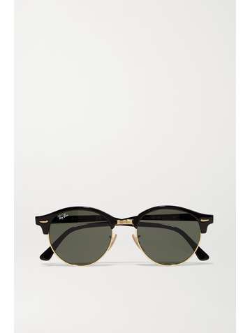 RAY-BAN Clubround acetate and gold-tone sunglasses