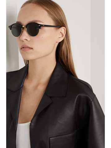 RAY-BAN Clubround acetate and gold-tone sunglasses