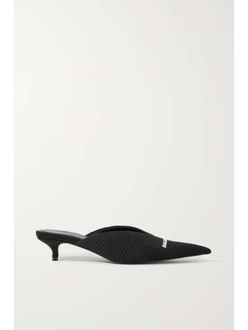 BALENCIAGA Knife 2.0 Mules aus Stretch-Strick mit Logoapplikation
