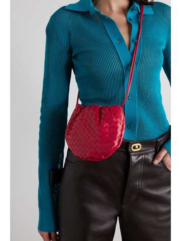 BOTTEGA VENETA The Mini Bulb gathered intrecciato leather shoulder bag