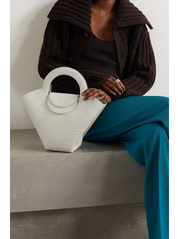 BOTTEGA VENETA Doll small croc-effect leather tote