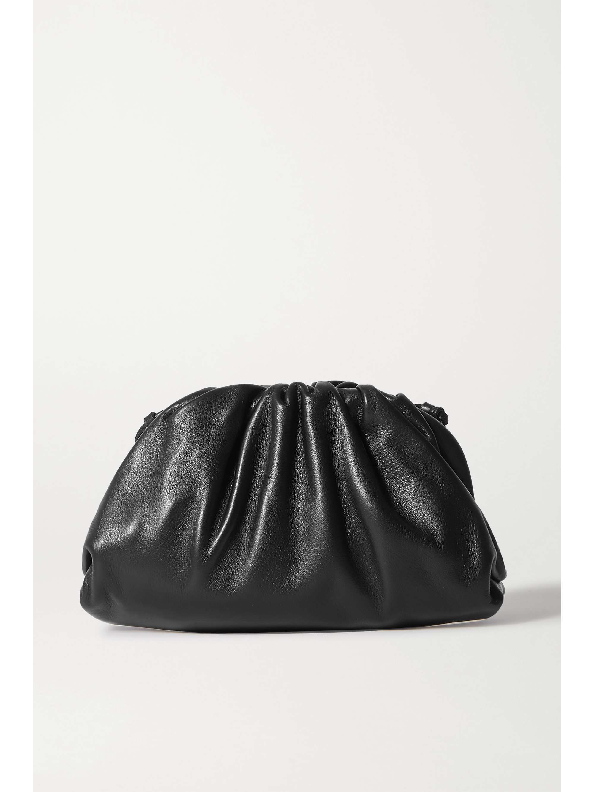 The Pouch small gathered leather clutch