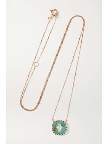 PASCALE MONVOISIN Pierrot N°2 9-karat rose gold, turquoise and diamond necklace