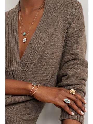 PASCALE MONVOISIN Pierrot N°2 9-karat rose gold, turquoise and diamond necklace