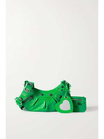 BALENCIAGA Cagole XS studded textured-leather shoulder bag