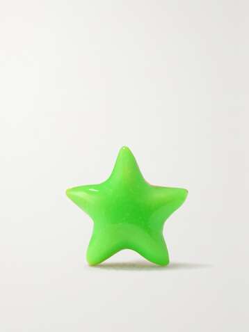 ALISON LOU Boucle d'oreille unique en or 14 carats (585/1000) et émail Tiny Star