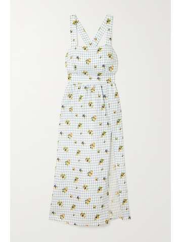 REFORMATION Elara floral-print gingham linen midi dress