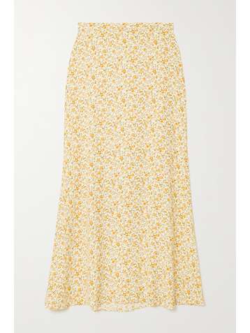 REFORMATION + NET SUSTAIN Vista floral-print georgette midi skirt