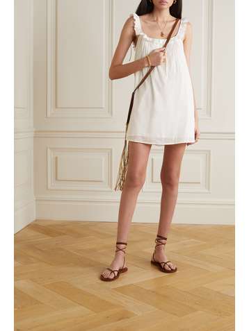 REFORMATION Tucker organic broderie anglaise cotton-voile mini dress