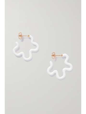 BEA BONGIASCA Gold, silver and enamel earrings