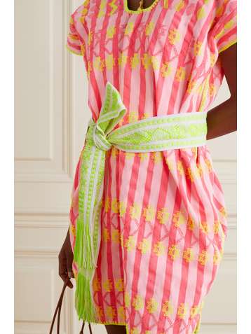 PIPPA HOLT + NET SUSTAIN fringed cotton-blend jacquard belt