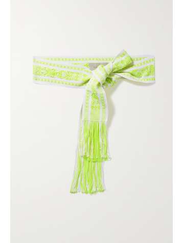 PIPPA HOLT + NET SUSTAIN fringed cotton-blend jacquard belt