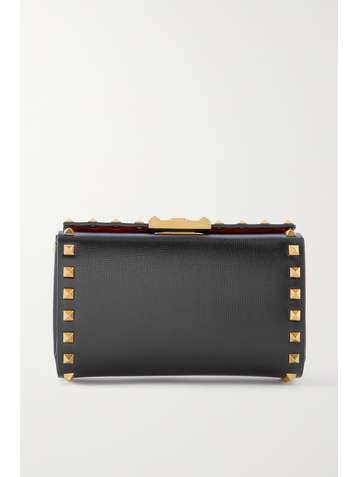 VALENTINO Pochette en cuir texturé Rockstud Valentino Garavani
