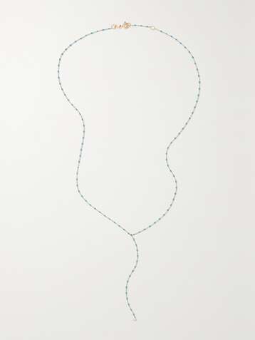 GIGI CLOZEAU Mini Gigi Y Party 50 cm Kette aus 18 Karat Gold mit Diamant und Harz