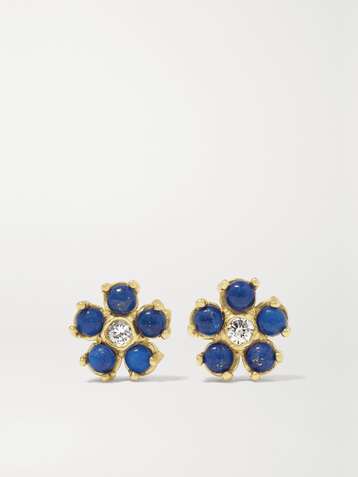 JENNIFER MEYER Boucles d'oreilles en or 18 carats (750/1000), lapis-lazuli et diamants